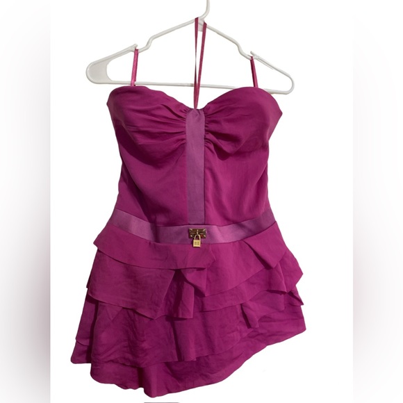 ELISABETTA FRANCHI Magenta Sleeveless halter Bustier Tube Style Shirt Top Sz 46 - Picture 1 of 12